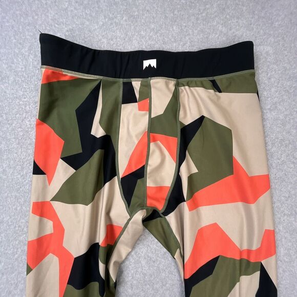 Montec Pants Mens Large L Alpha Base Layer Pant Sand Orange Green Camo Stretch - Picture 8 of 11